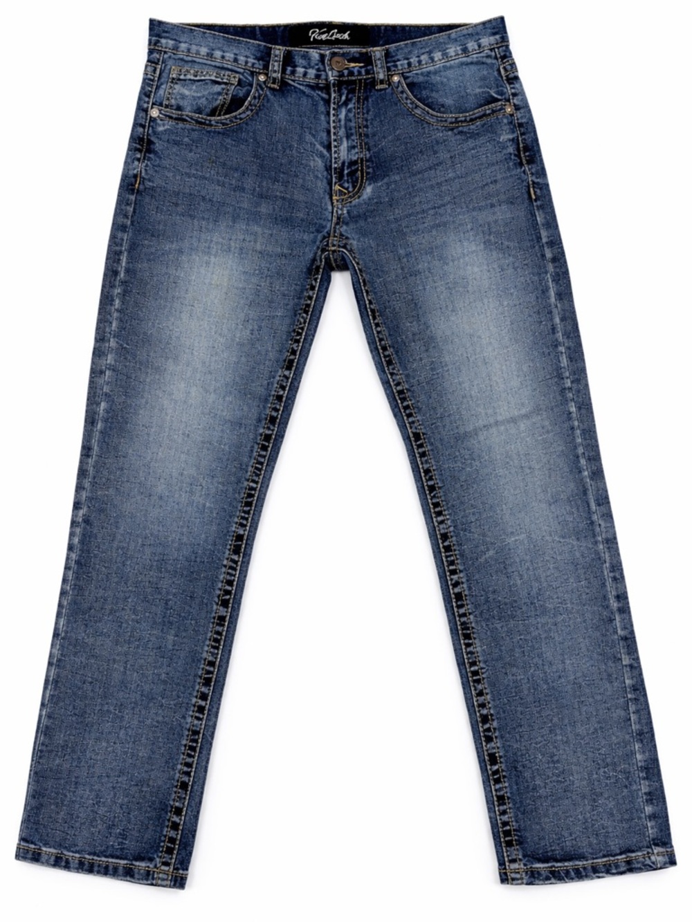 True Luck Faded Wash Straight Jeans Stretch Denim 30x30